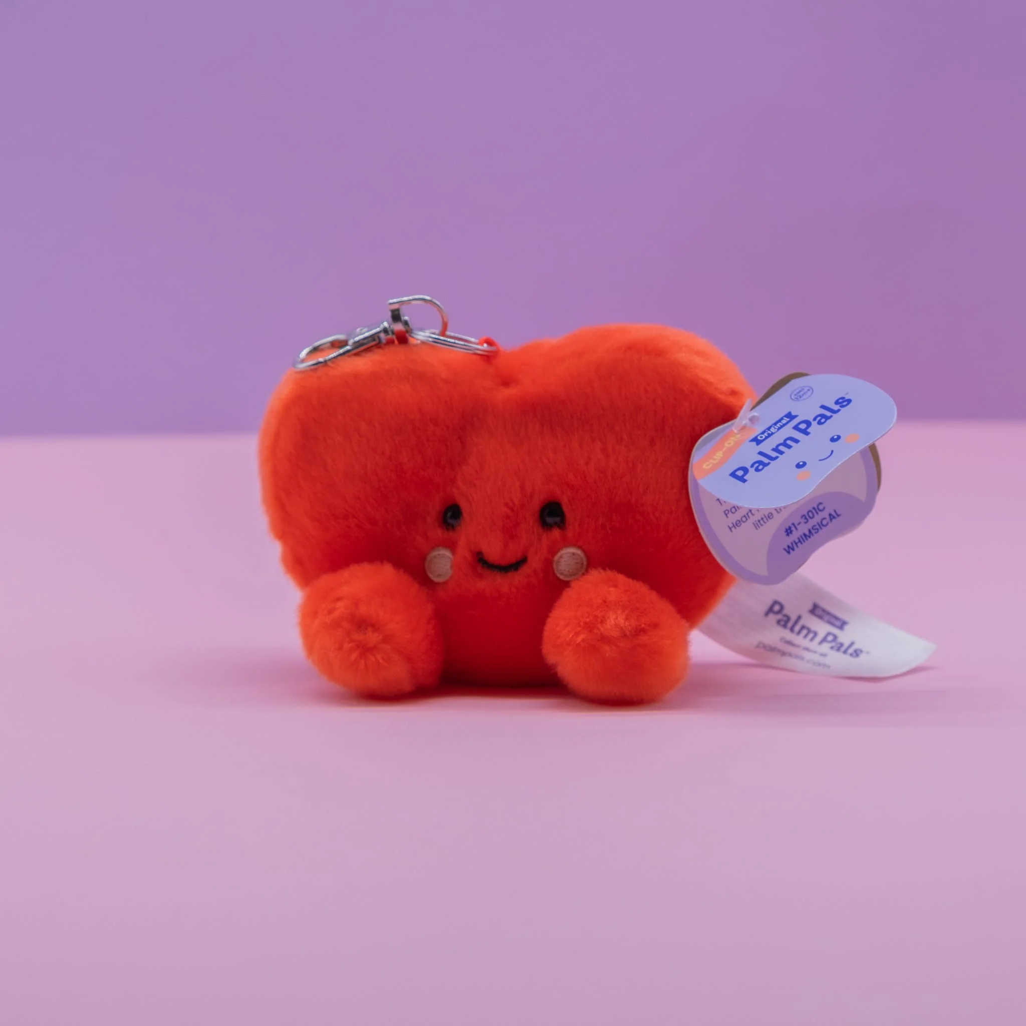 Amor Heart Palm Pals Clip-On 4" Plush
