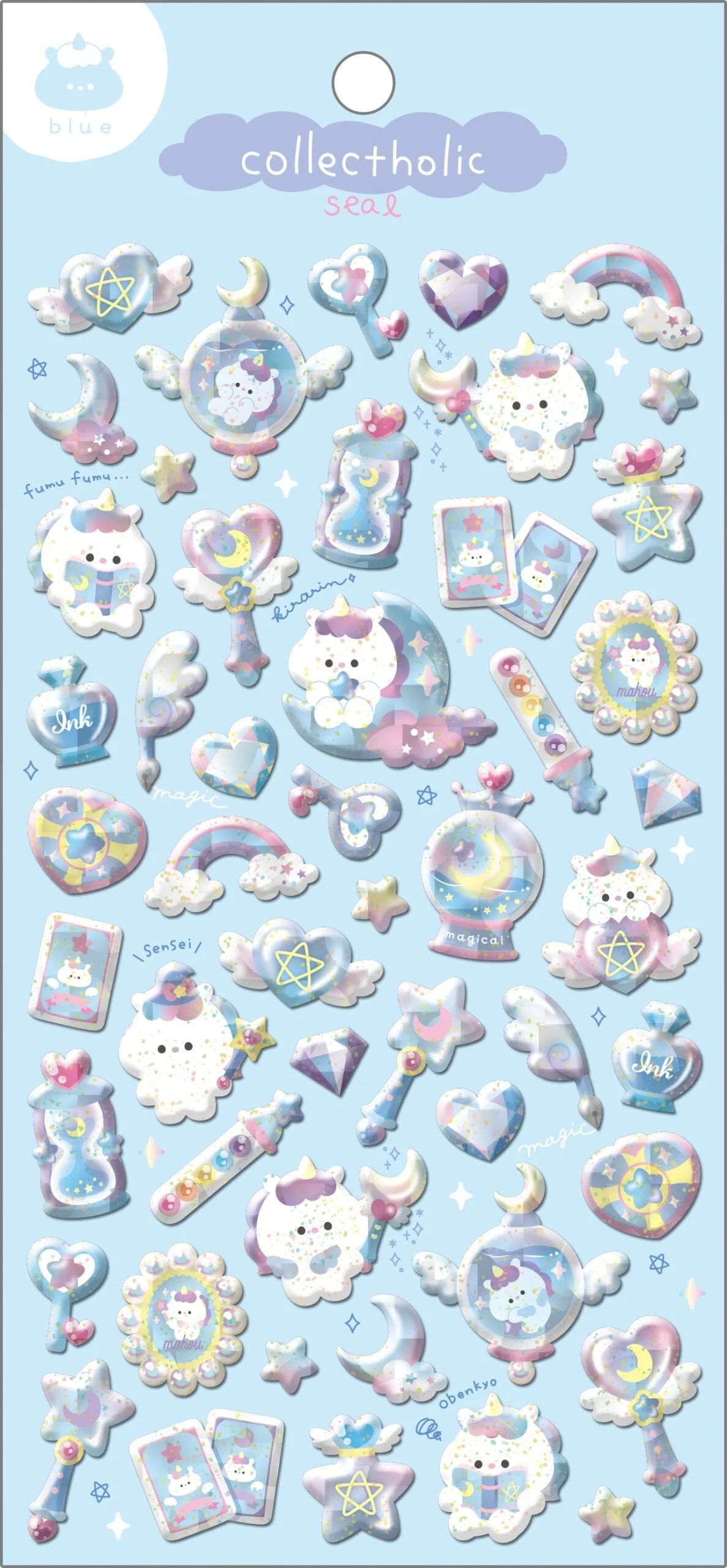Blue Unicorn Collectholic Seal Stickers