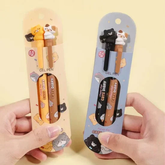 Cats Diary Sharing Set Gel Pen 2 Pack