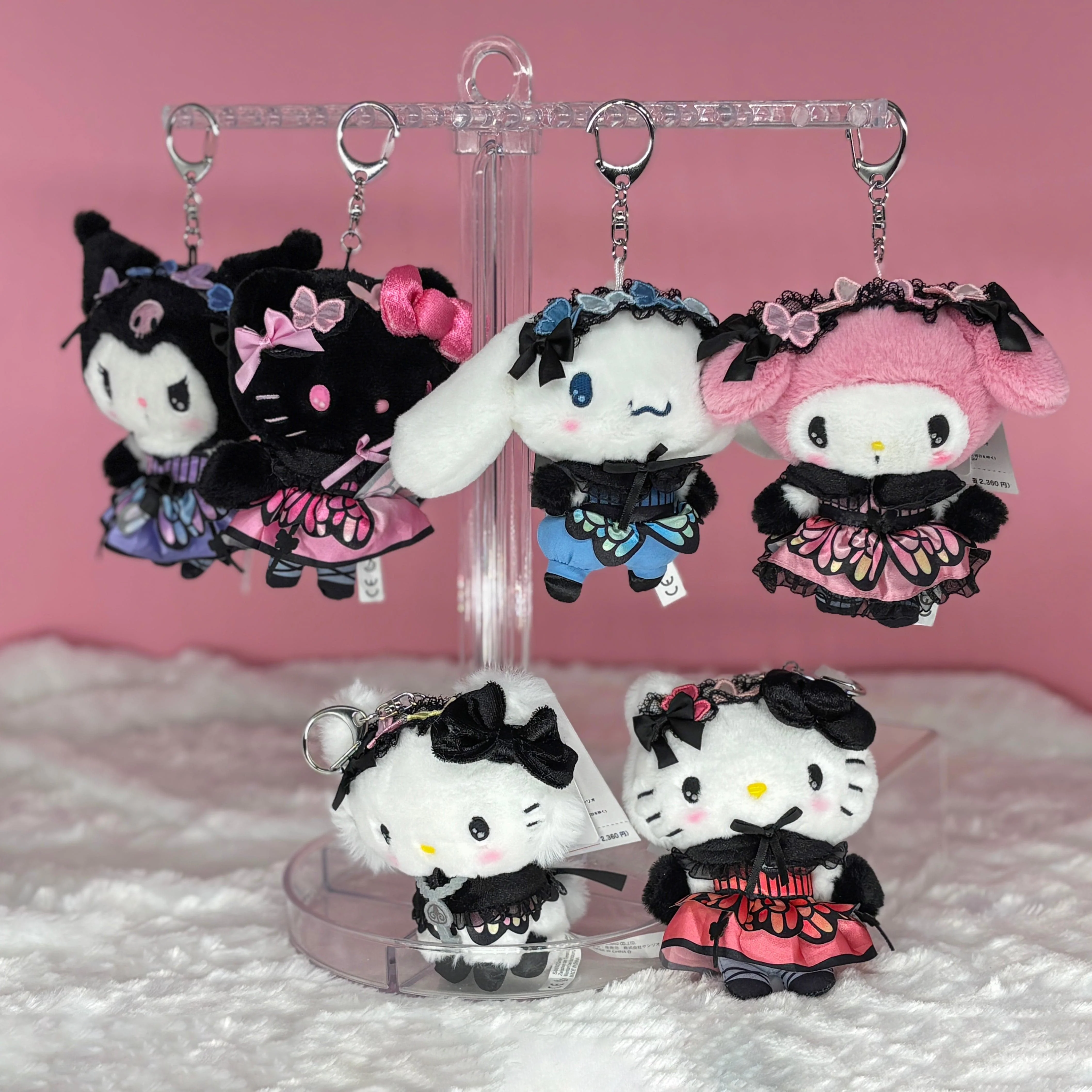 Hello Kitty Plush Keychain (Dark Butterfly Series) - Image 4
