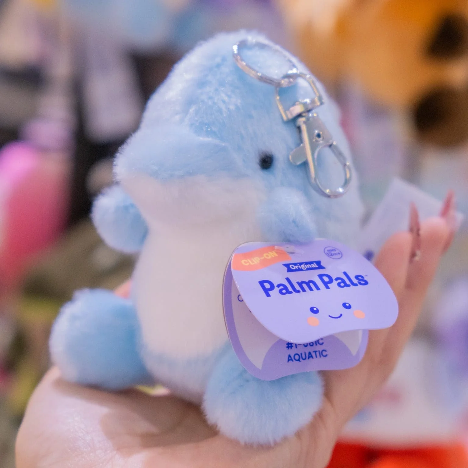 Clicks Dolphin Palm Pals Clip-On 4" Plush
