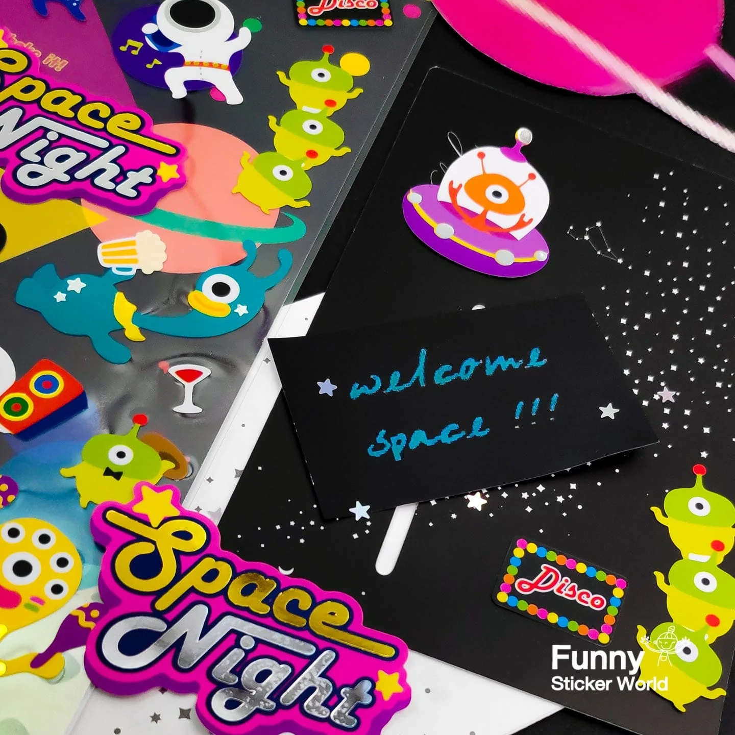 Alien Space Night Sticker - Image 4