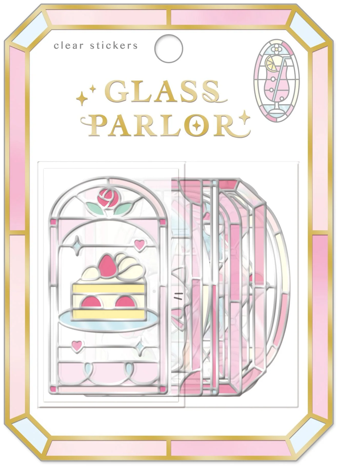 Pink Lemonade Glass Parlor Flake Stickers