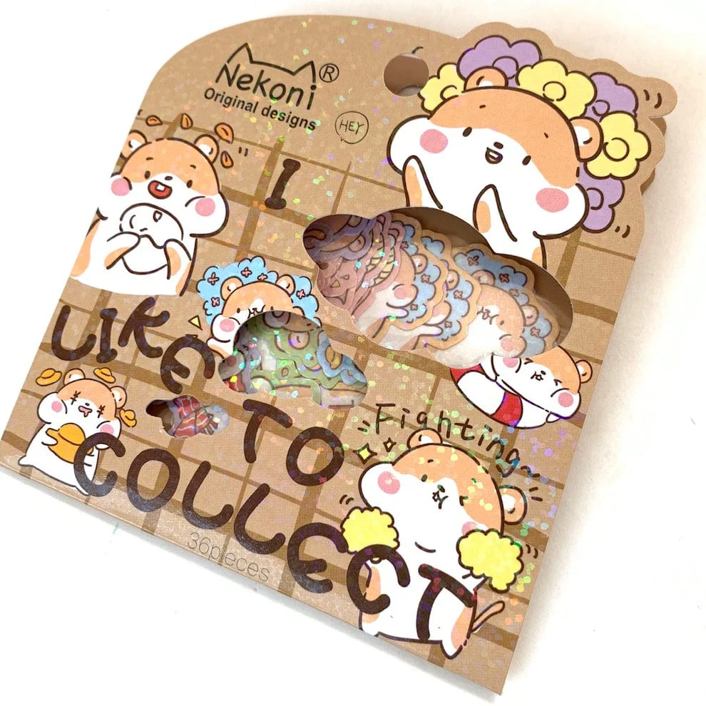 Hamster Glittery Sticker Flakes