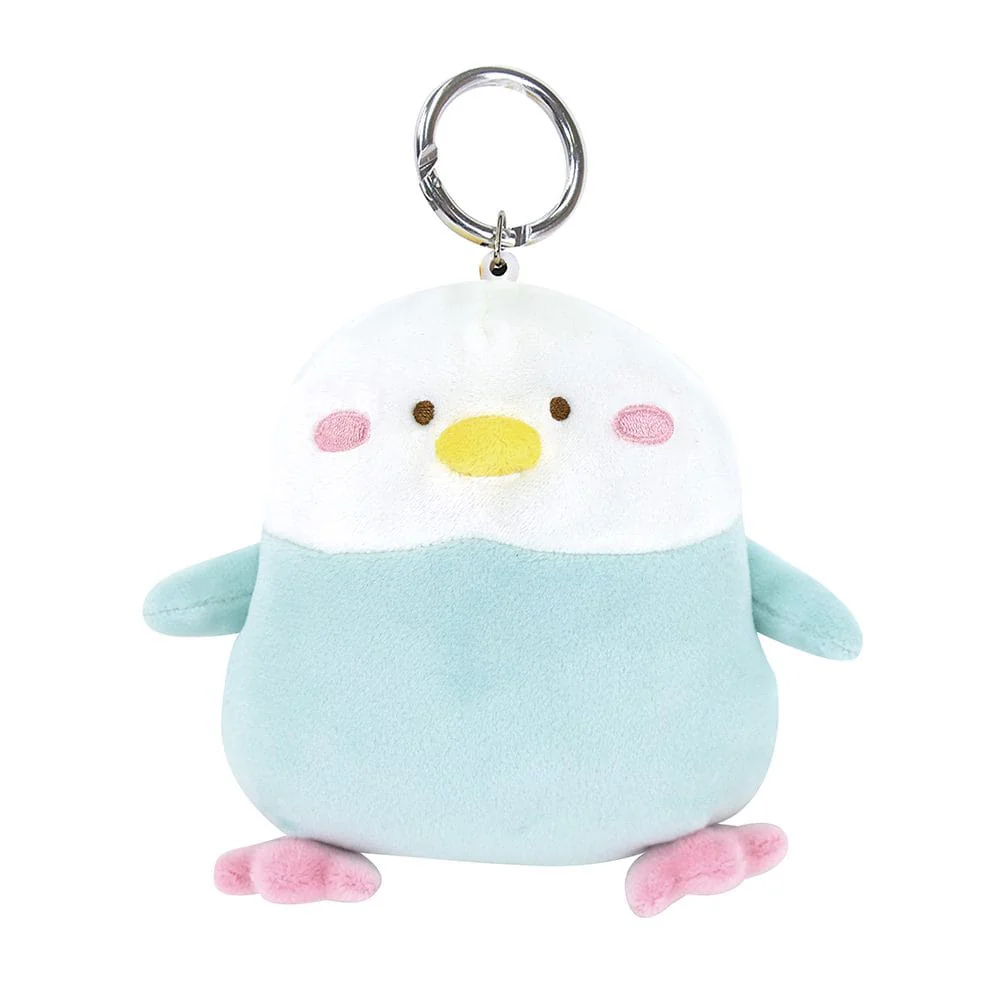 Hughug Mocchiri Reel Keychain with a Pocket Blue Bird