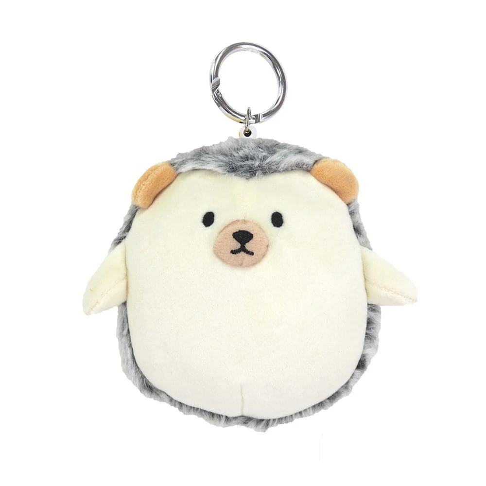 Hughug Mocchiri Reel Keychain with a Pocket Hedgehog