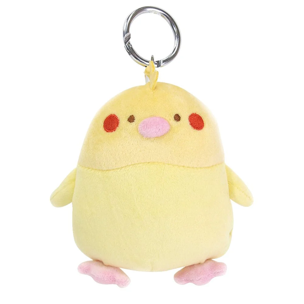 Hughug Mocchiri Reel Keychain with a Pocket Yellow Bird