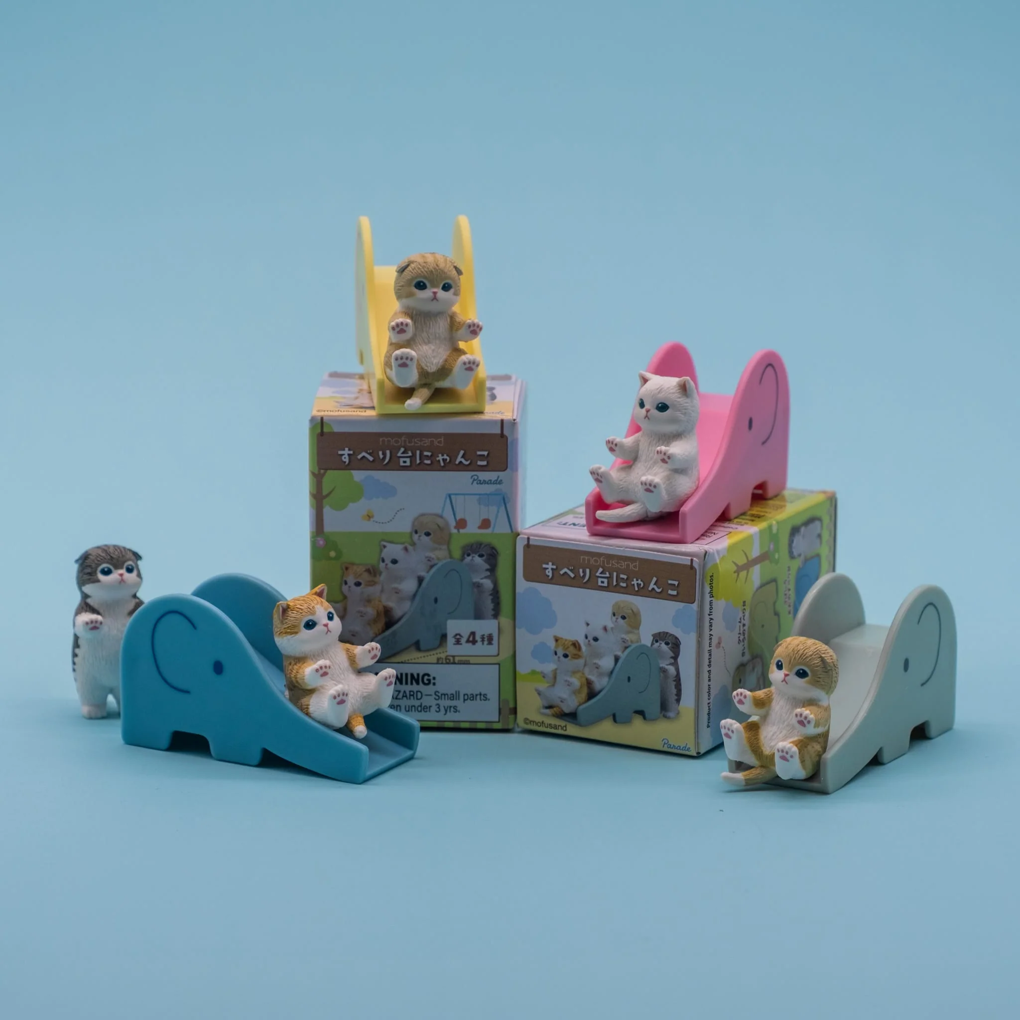 Mofusand Cats on the Slide Mini Figure Blind Box