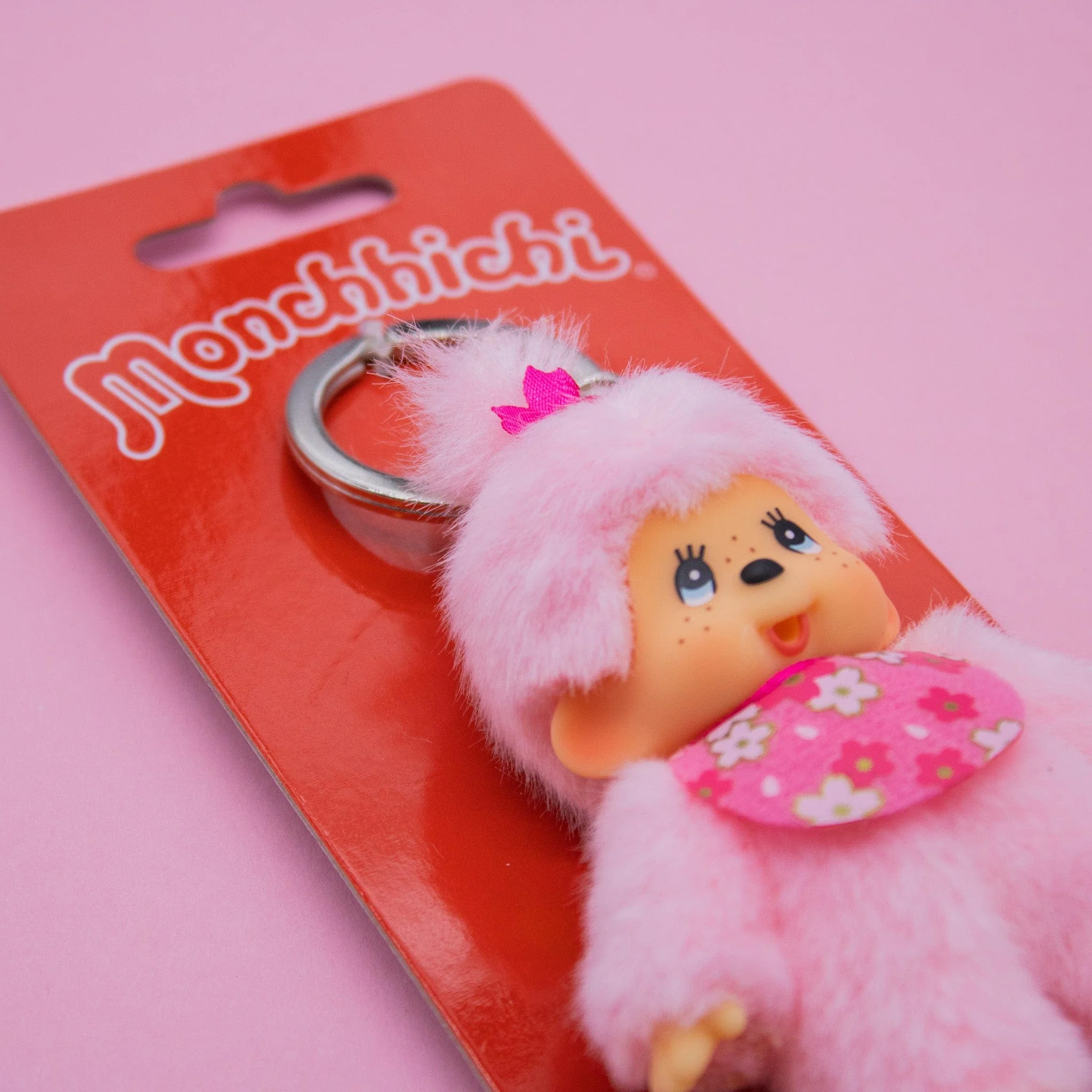 Monchhichi Cherry Blossom  4" Plush Keychain - Image 2